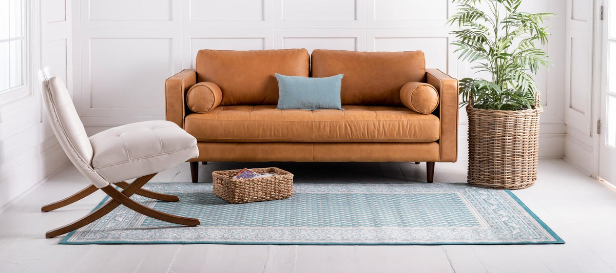 Soho Elegance Collection Area Rug -  Mercer (Turquoise) Rectangle Turquoise  lifestyle 4