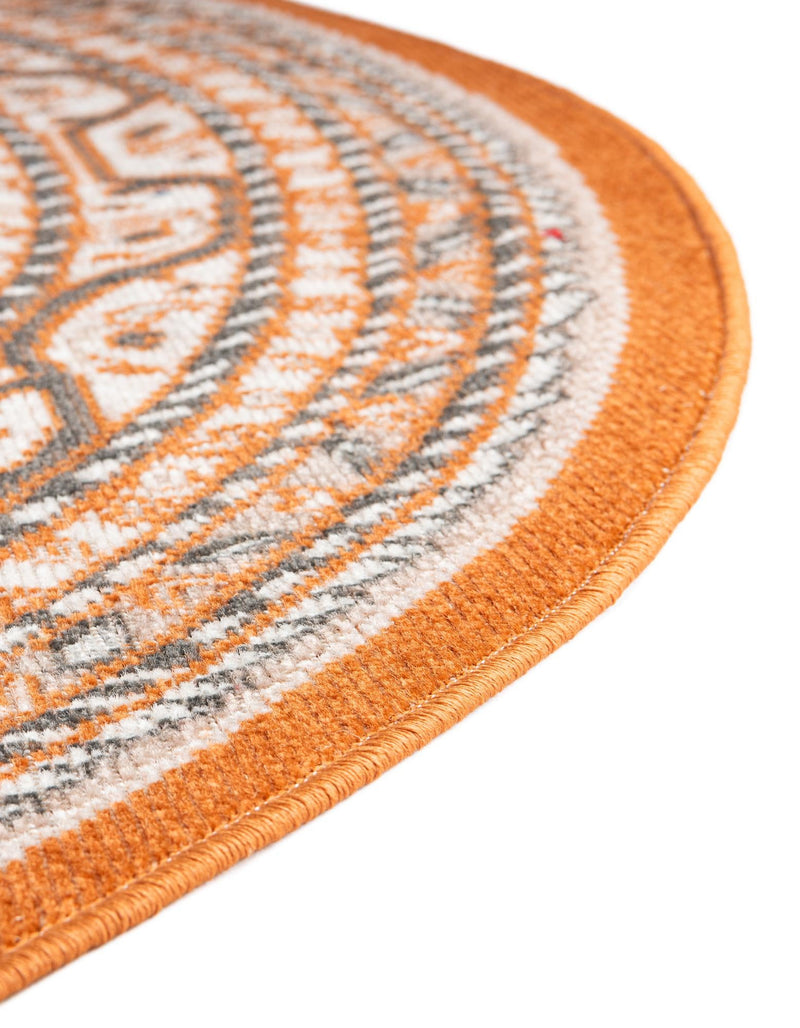 Soho Elegance Collection Area Rug -  Mercer (Orange) Round Orange  lifestyle 27