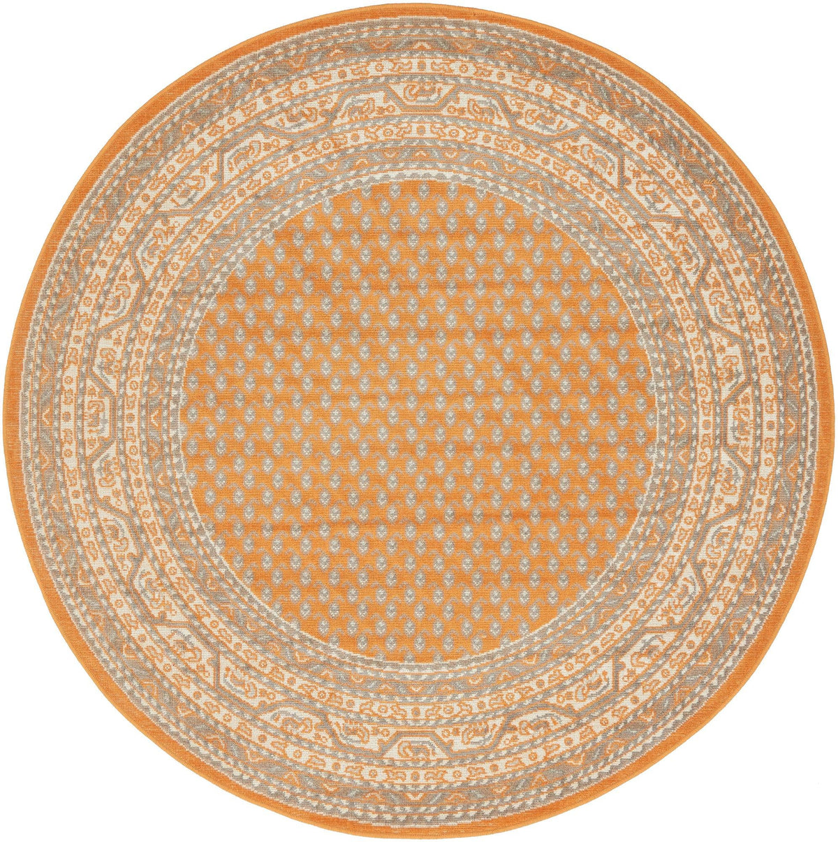 Soho Elegance Collection Area Rug -  Mercer (Orange) Round Orange  lifestyle 16