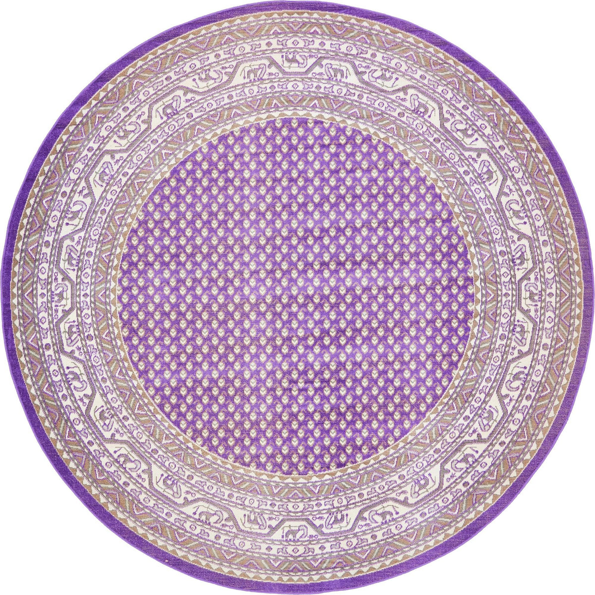 Soho Elegance Collection Area Rug -  Mercer (Violet) Round Violet  lifestyle 12