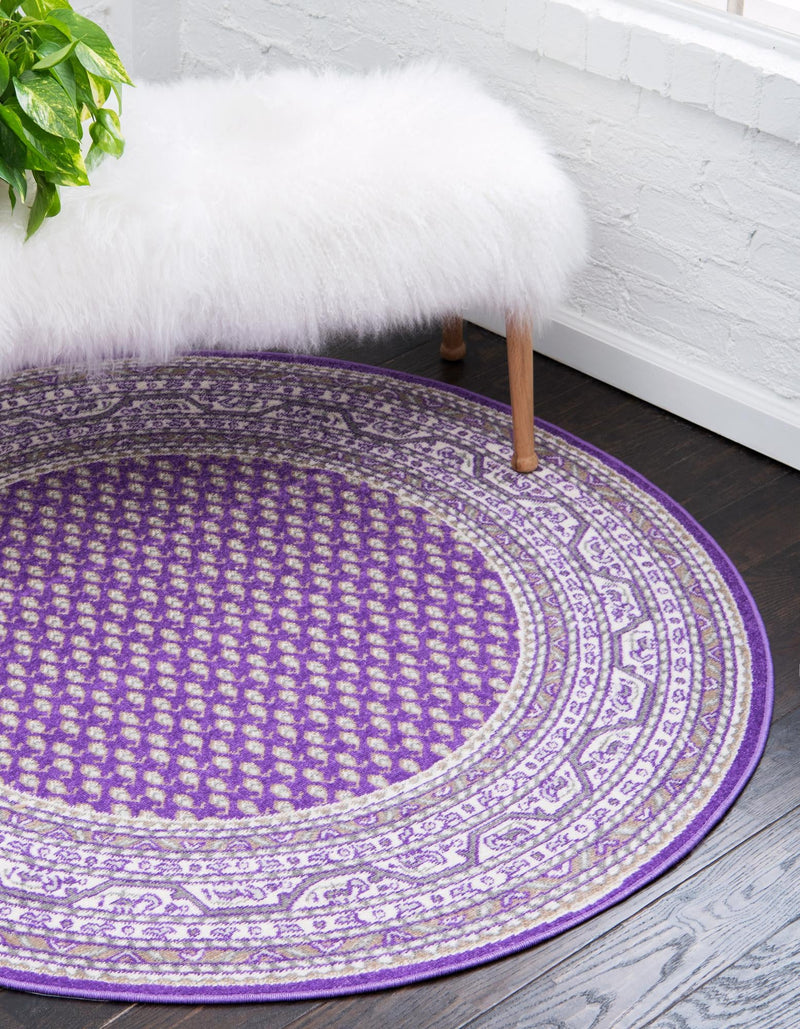 Soho Elegance Collection Area Rug -  Mercer (Violet) Round Violet  lifestyle 14