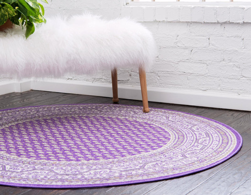 Soho Elegance Collection Area Rug -  Mercer (Violet) Round Violet  lifestyle 17