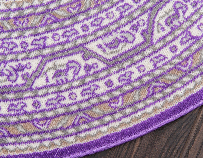 Soho Elegance Collection Area Rug -  Mercer (Violet) Round Violet  lifestyle 27