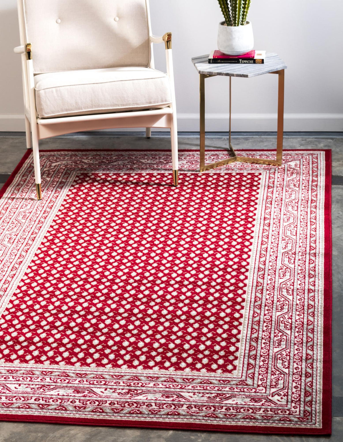 Soho Elegance Collection Area Rug -  Mercer (Red) Rectangle Red  lifestyle 2