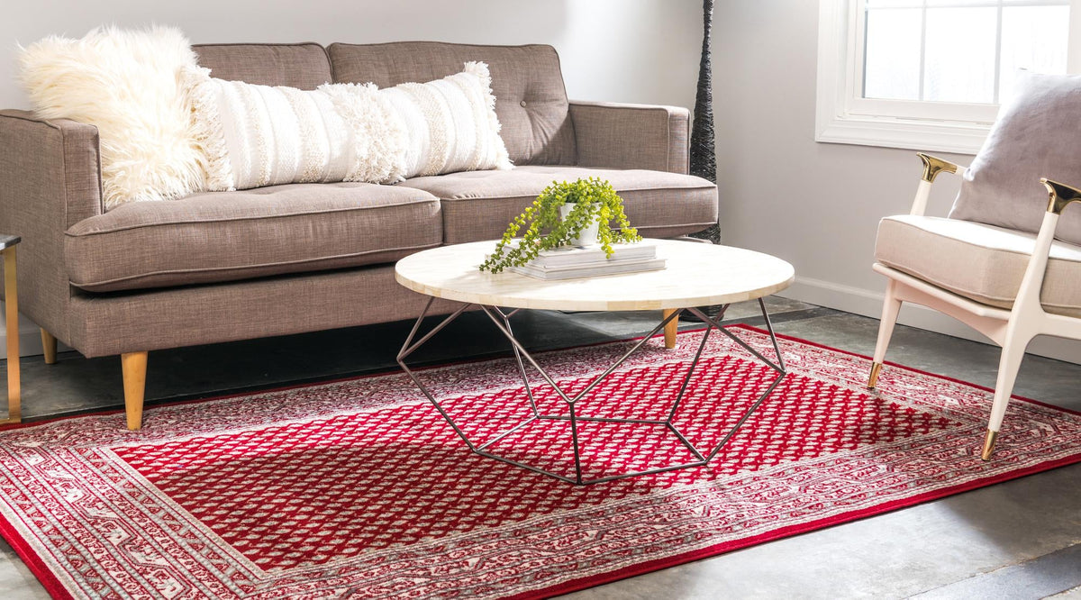 Soho Elegance Collection Area Rug -  Mercer (Red) Rectangle Red  lifestyle 3