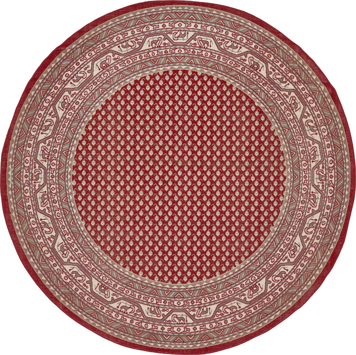Soho Elegance Collection Area Rug -  Mercer (Red) Round Red  lifestyle 12
