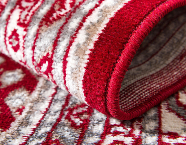 Soho Elegance Collection Area Rug -  Mercer (Red) Round Red  lifestyle 24
