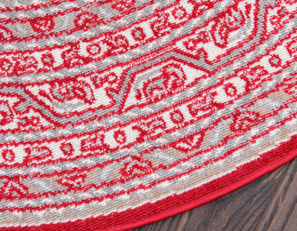 Soho Elegance Collection Area Rug -  Mercer (Red) Round Red  lifestyle 28
