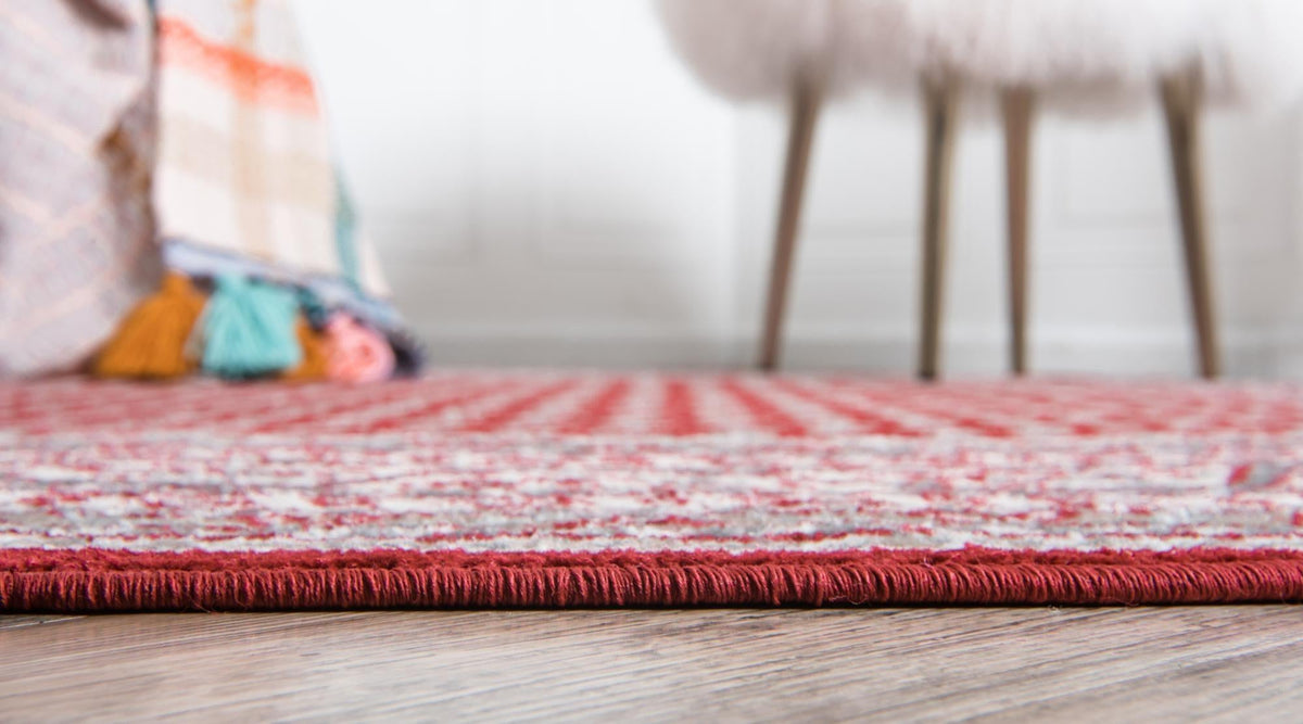 Soho Elegance Collection Area Rug -  Mercer (Red) Round Red  lifestyle 32