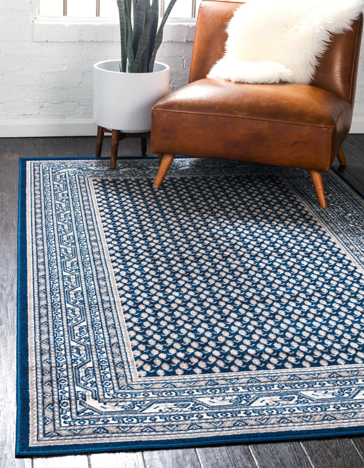 Soho Elegance Collection Area Rug -  Mercer (Blue) Rectangle Blue  lifestyle 2
