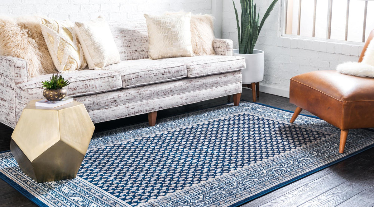 Soho Elegance Collection Area Rug -  Mercer (Blue) Rectangle Blue  lifestyle 3