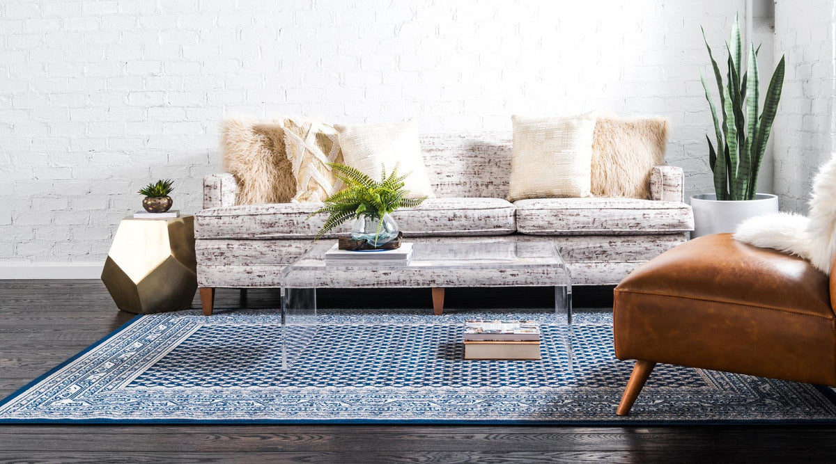 Soho Elegance Collection Area Rug -  Mercer (Blue) Rectangle Blue  lifestyle 4