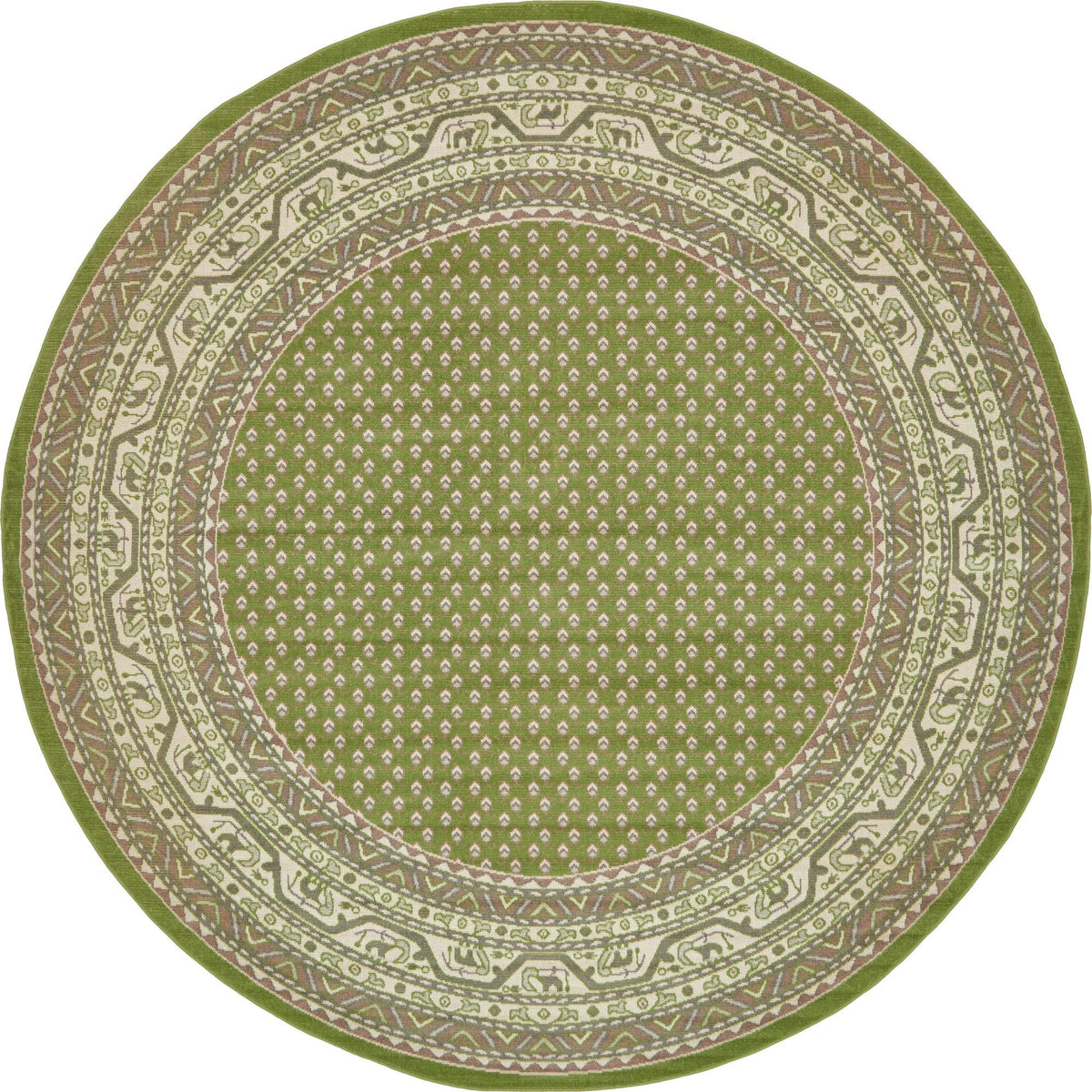 Soho Elegance Collection Area Rug -  Mercer (Green) Round Green  lifestyle 11