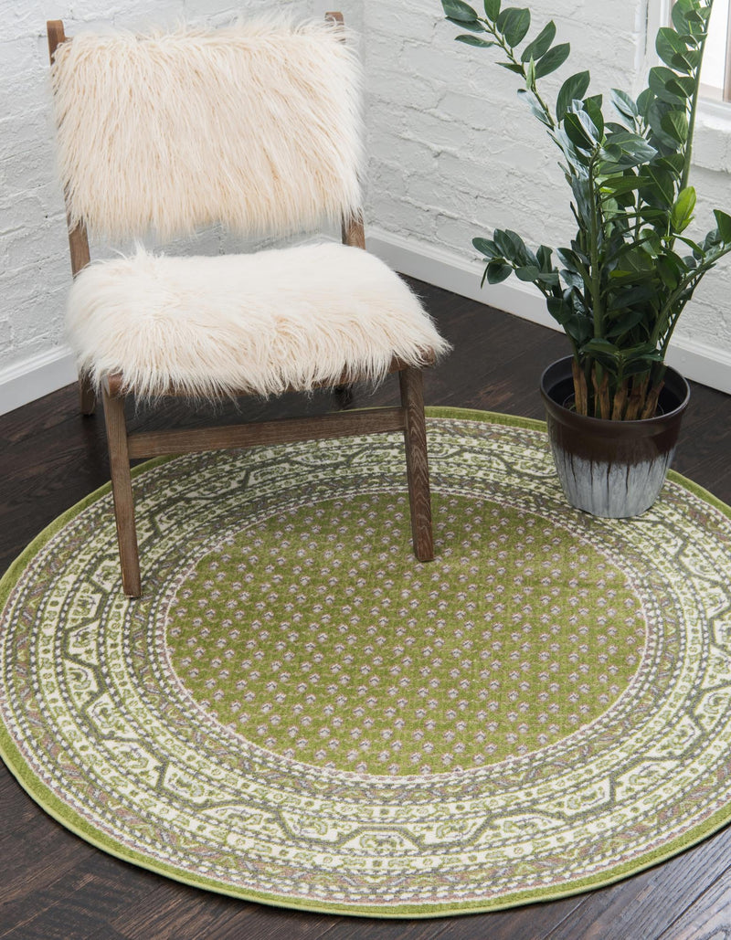 Soho Elegance Collection Area Rug -  Mercer (Green) Round Green  lifestyle 13