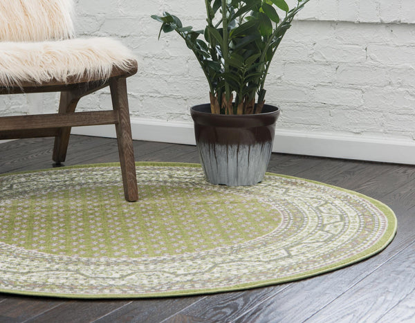 Soho Elegance Collection Area Rug -  Mercer (Green) Round Green  lifestyle 16