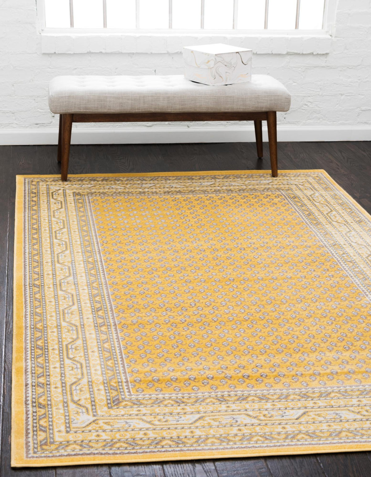 Soho Elegance Collection Area Rug -  Mercer (Yellow) Rectangle Yellow  lifestyle 2