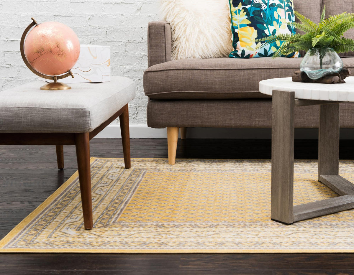 Soho Elegance Collection Area Rug -  Mercer (Yellow) Rectangle Yellow  lifestyle 4