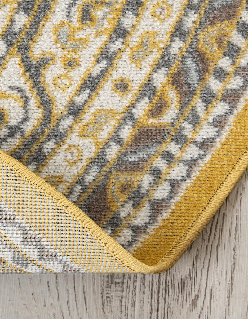 Soho Elegance Collection Area Rug -  Mercer (Yellow) Round Yellow  lifestyle 24