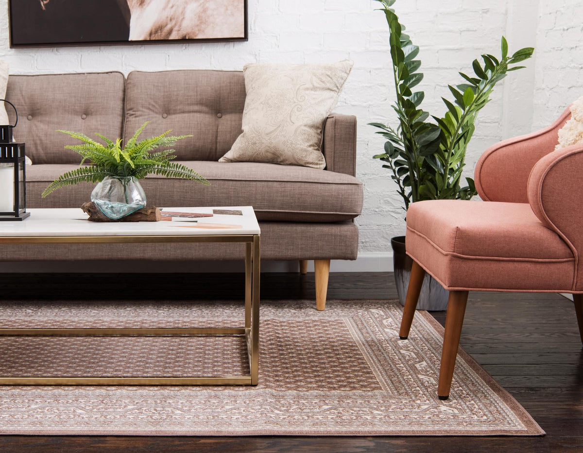 Soho Elegance Collection Area Rug -  Mercer (Brown) Rectangle Brown  lifestyle 6