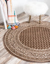 Soho Elegance Collection Area Rug -  Mercer (Brown) Round Brown  lifestyle 20