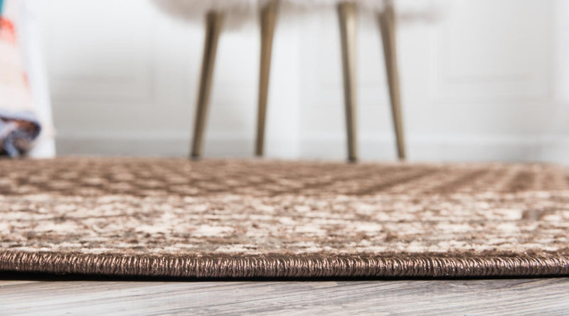Soho Elegance Collection Area Rug -  Mercer (Brown) Round Brown  lifestyle 33