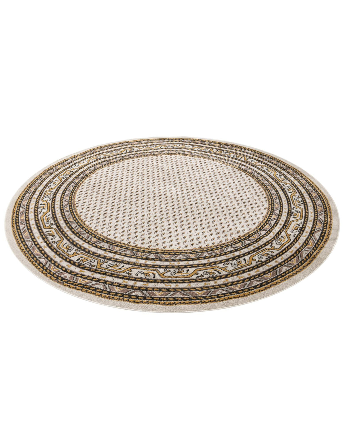 Soho Elegance Collection Area Rug -  Mercer (Beige) Round Beige  lifestyle 20
