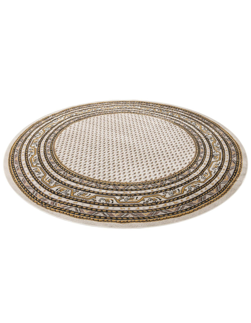 Soho Elegance Collection Area Rug -  Mercer (Beige) Round Beige  lifestyle 20