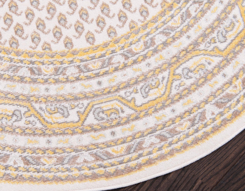 Soho Elegance Collection Area Rug -  Mercer (Beige) Round Beige  lifestyle 29