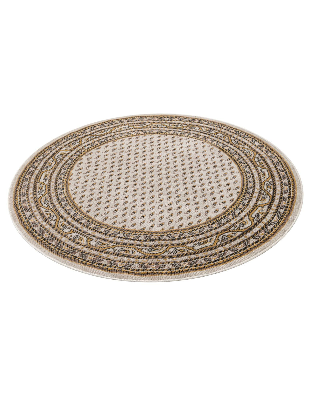 Soho Elegance Collection Area Rug -  Mercer (Beige) Round Beige  lifestyle 22
