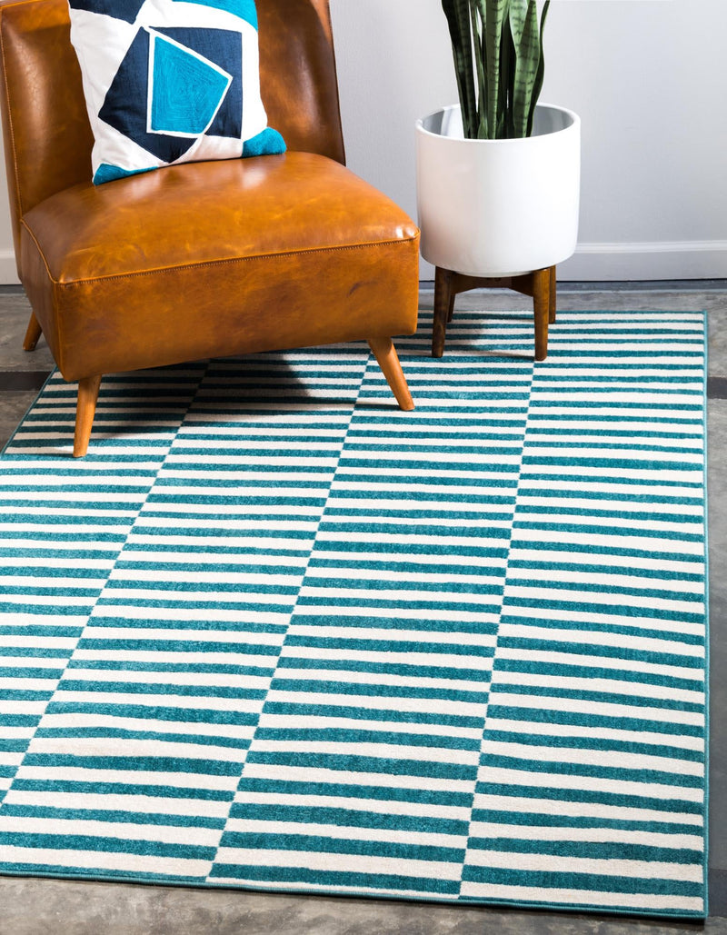 Soho Elegance Collection Area Rug -  Hudson (Turquoise) Rectangle Turquoise  lifestyle 2