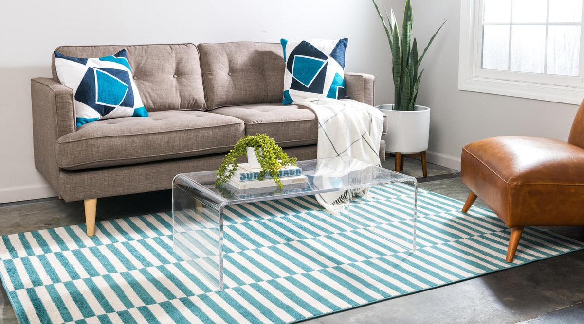 Soho Elegance Collection Area Rug -  Hudson (Turquoise) Rectangle Turquoise  lifestyle 3