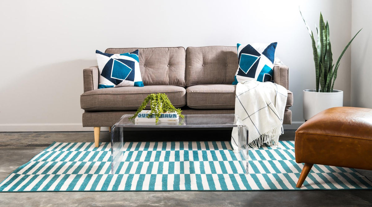 Soho Elegance Collection Area Rug -  Hudson (Turquoise) Rectangle Turquoise  lifestyle 4