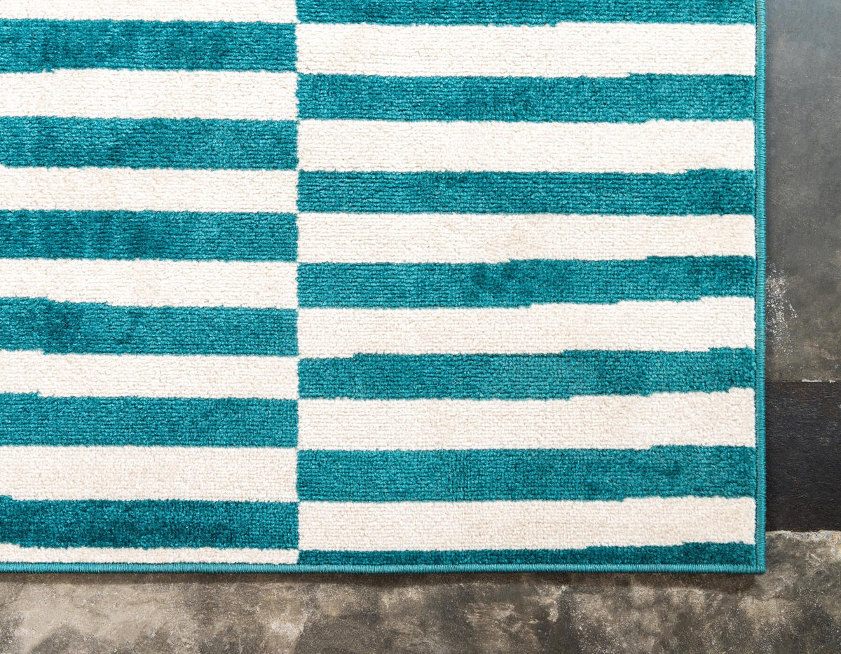 Soho Elegance Collection Area Rug -  Hudson (Turquoise) Rectangle Turquoise  lifestyle 9