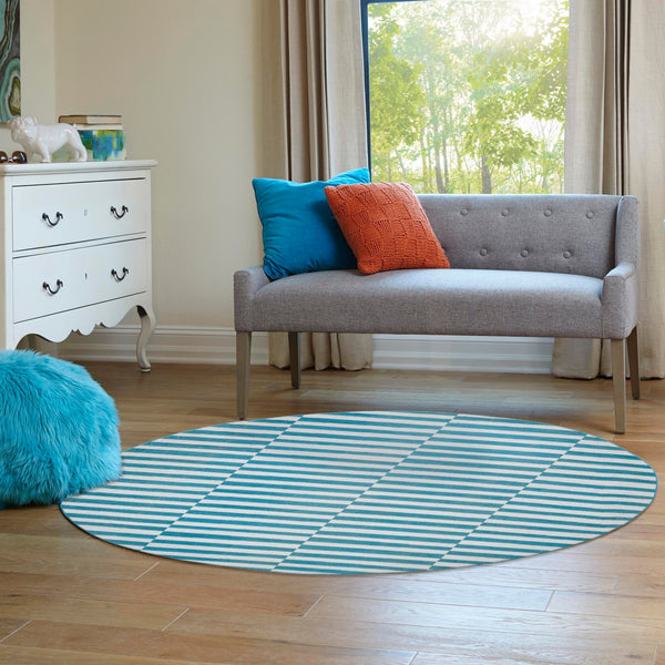 Soho Elegance Collection Area Rug -  Hudson (Turquoise) Round Turquoise  lifestyle 30