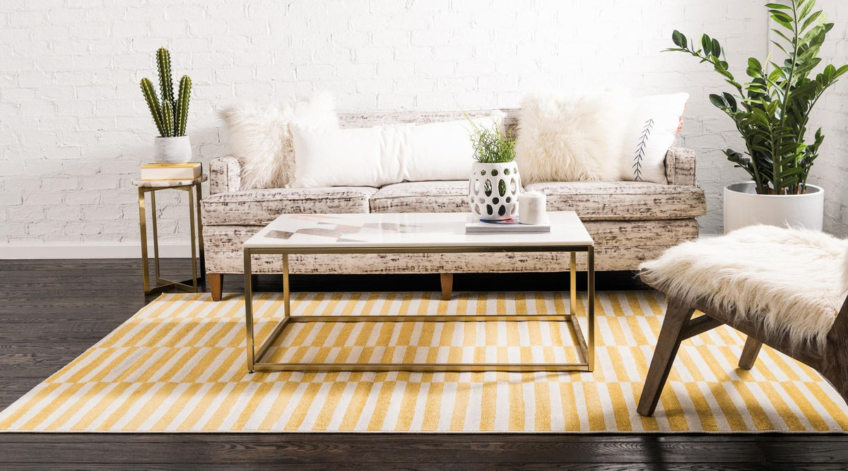 Soho Elegance Collection Area Rug -  Hudson (Yellow) Rectangle Yellow  lifestyle 4