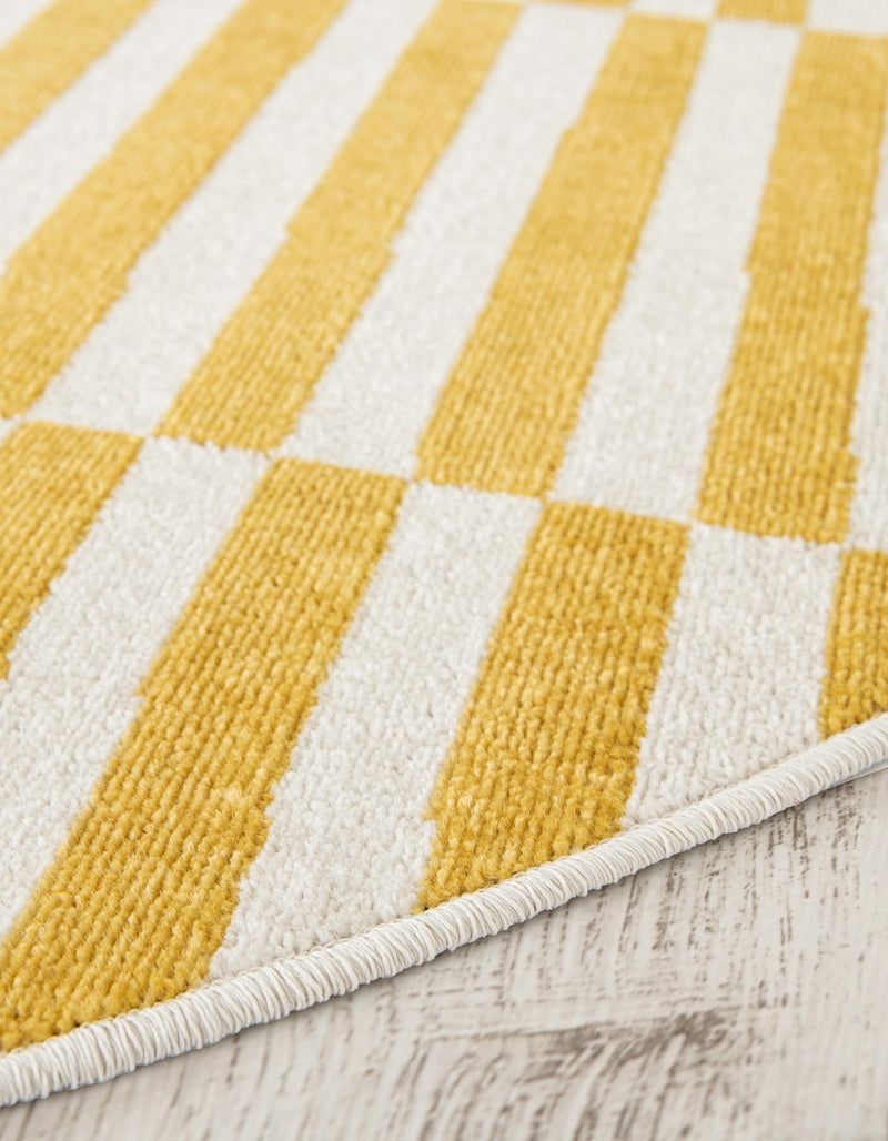 Soho Elegance Collection Area Rug -  Hudson (Yellow) Round Yellow  lifestyle 32