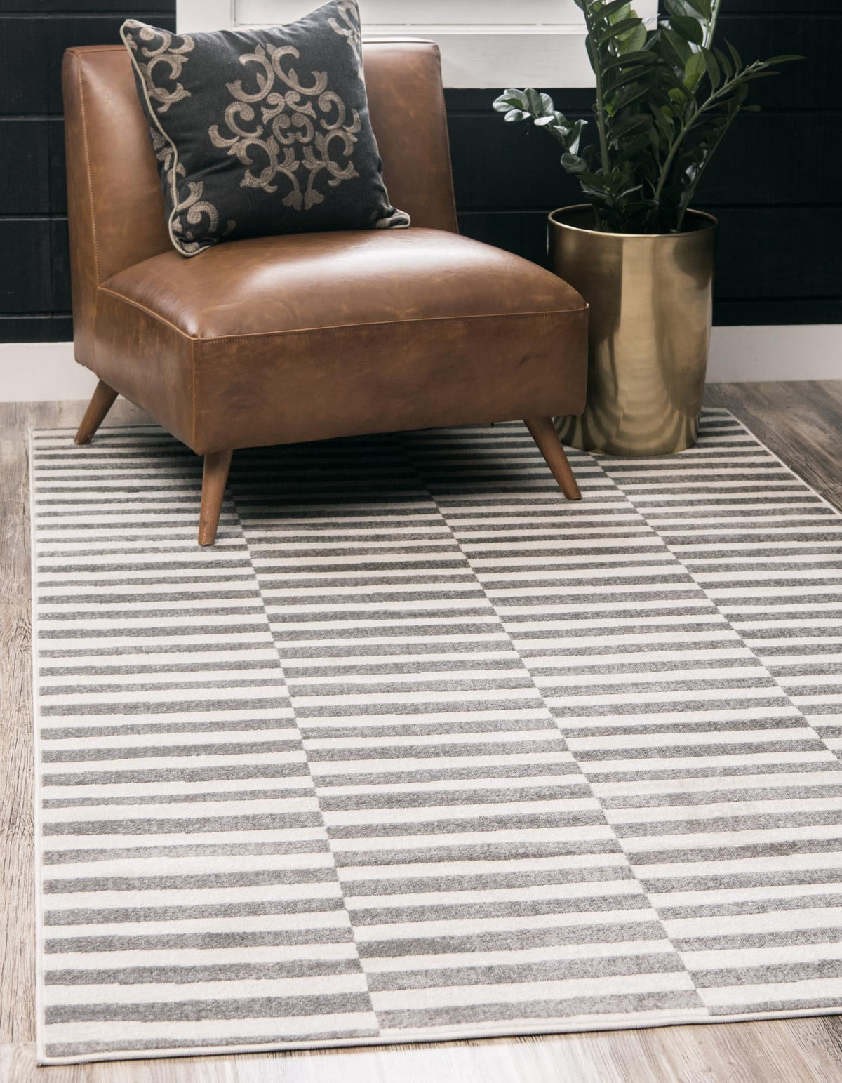 Soho Elegance Collection Area Rug -  Hudson (Dark Gray) Rectangle Dark Gray  lifestyle 2