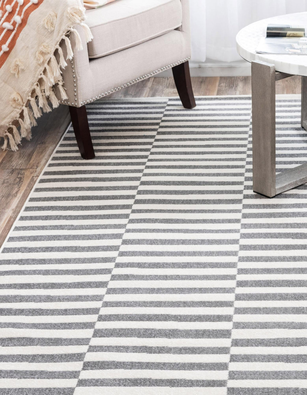 Soho Elegance Collection Area Rug -  Hudson (Dark Gray) Rectangle Dark Gray  lifestyle 4