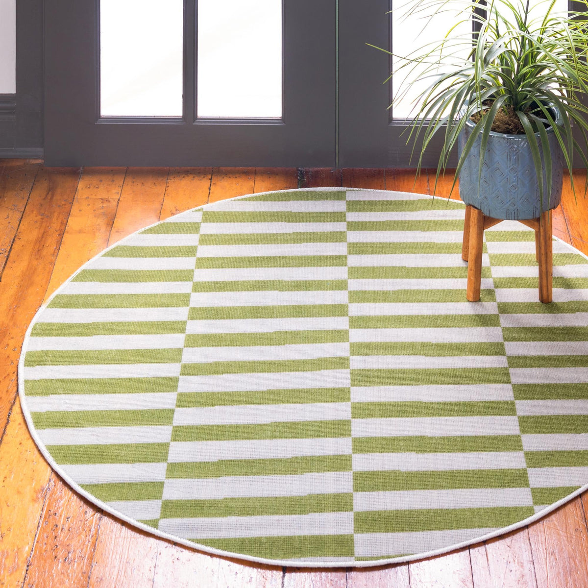 Soho Elegance Collection Area Rug -  Hudson (Green) Round Green  lifestyle 31