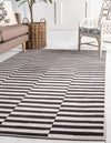 Soho Elegance Collection Area Rug -  Hudson (Black) Rectangle Black  lifestyle 2