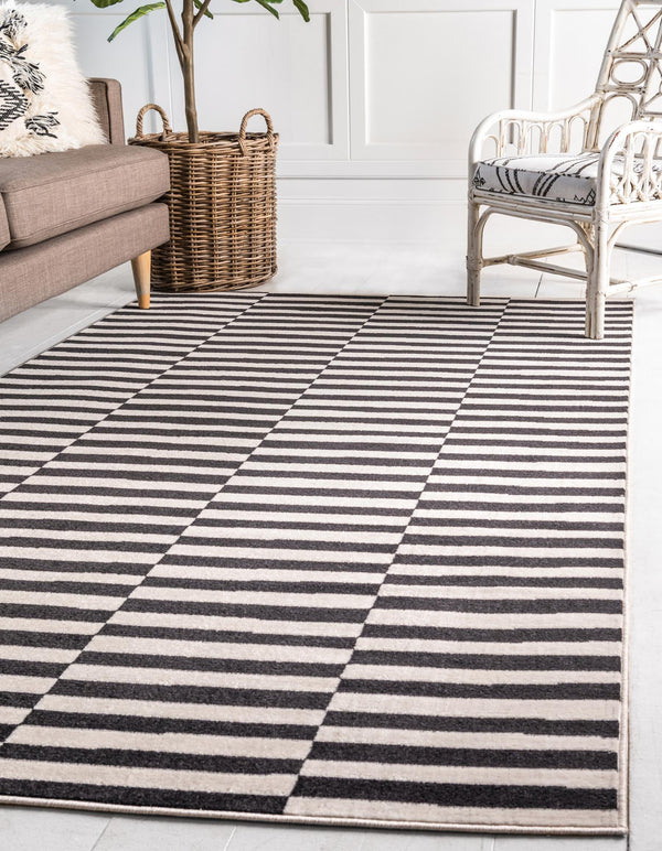 Soho Elegance Collection Area Rug -  Hudson (Black) Rectangle Black  lifestyle 2