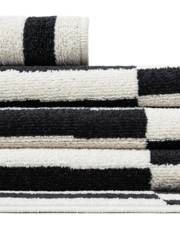 Soho Elegance Collection Area Rug -  Hudson (Black) Rectangle Black  lifestyle 14