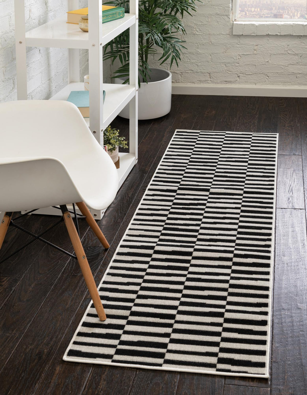 Soho Elegance Collection Area Rug -  Hudson (Black) Runner Black  lifestyle 98