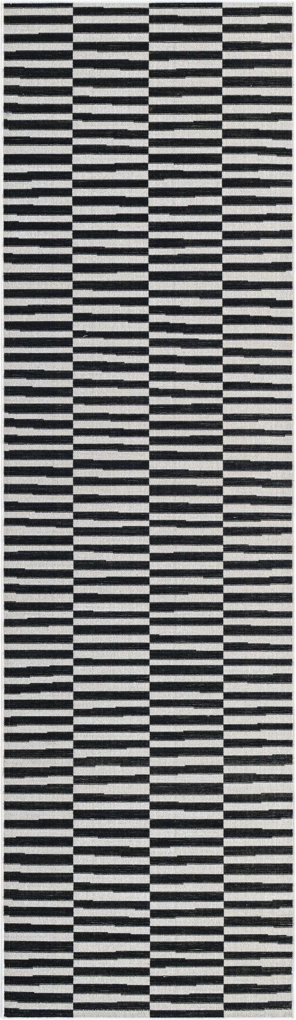 Soho Elegance Collection Area Rug -  Hudson (Black) Runner Black  lifestyle 16