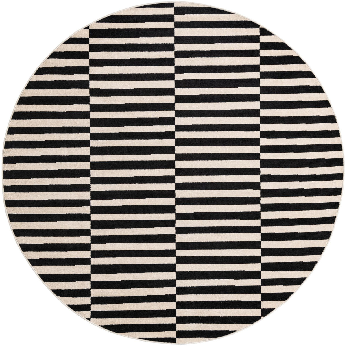 Soho Elegance Collection Area Rug -  Hudson (Black) Round Black  lifestyle 17