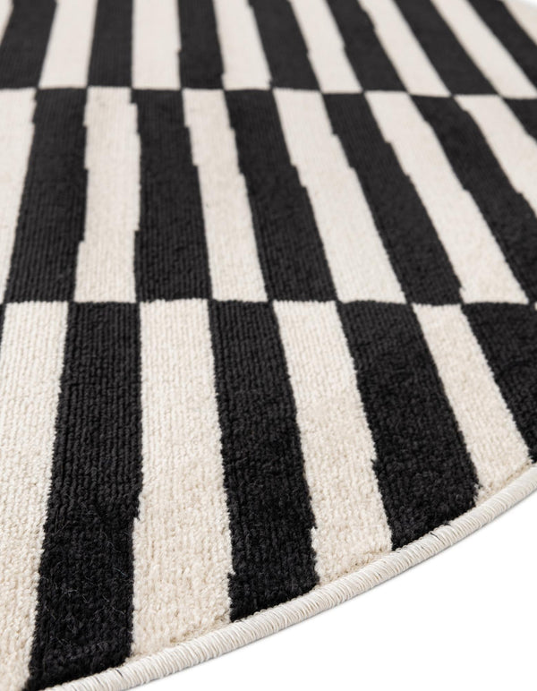 Soho Elegance Collection Area Rug -  Hudson (Black) Round Black  lifestyle 43