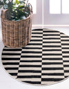 Soho Elegance Collection Area Rug -  Hudson (Black) Round Black  lifestyle 38