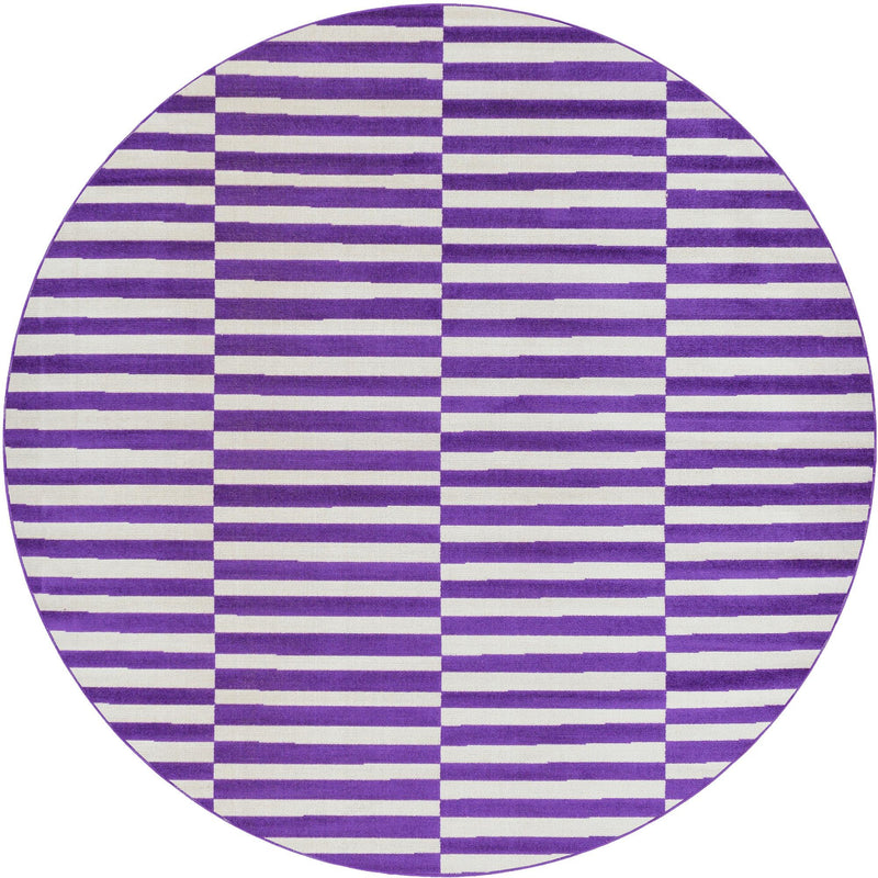 Soho Elegance Collection Area Rug -  Hudson (Purple) Round Purple  lifestyle 13