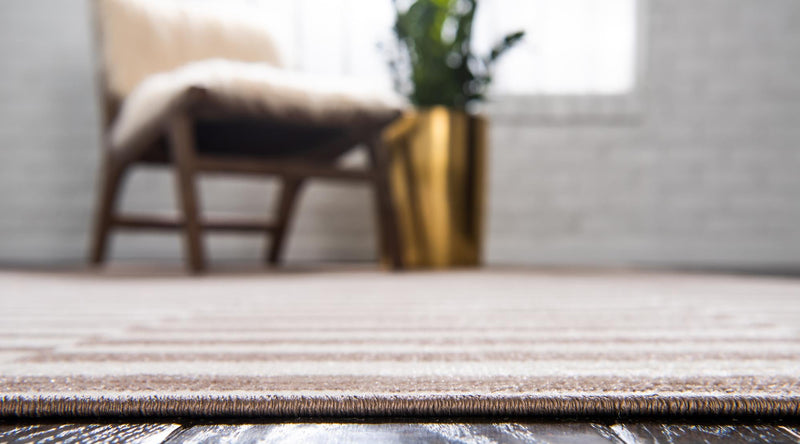 Soho Elegance Collection Area Rug -  Hudson (Light Brown) Round Light Brown  lifestyle 13