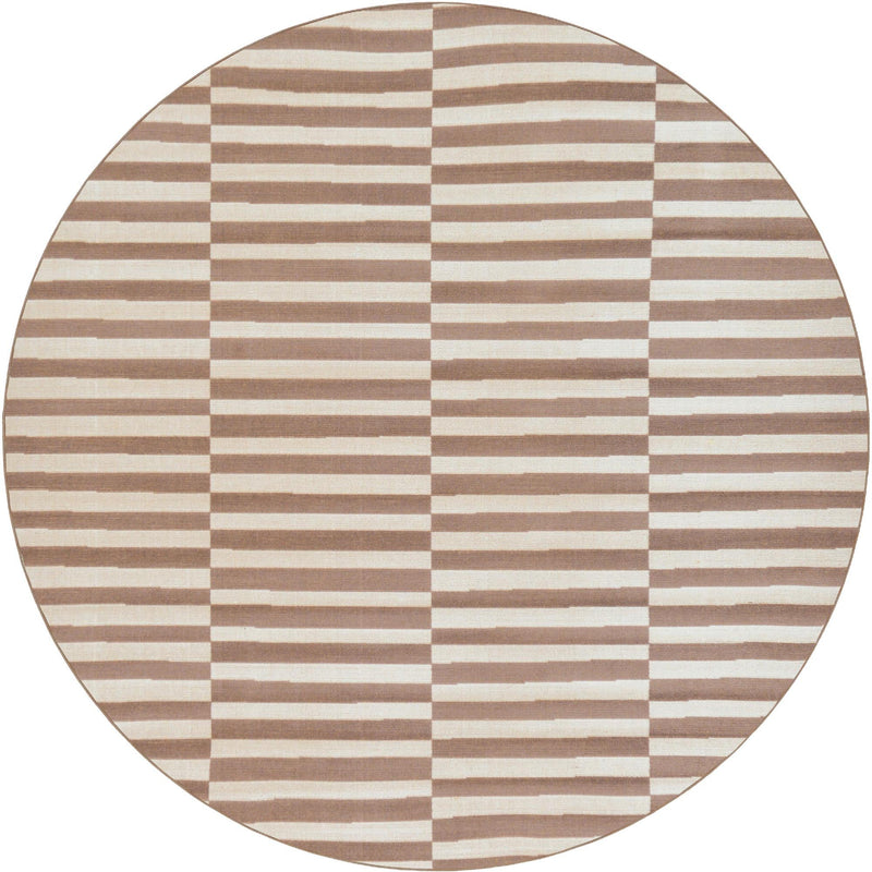 Soho Elegance Collection Area Rug -  Hudson (Light Brown) Round Light Brown  lifestyle 12